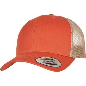 Flexfit Unisex Retro Tweekleurige Trucker-cap voor volwassenen  (Oranje roest/Kaki)
