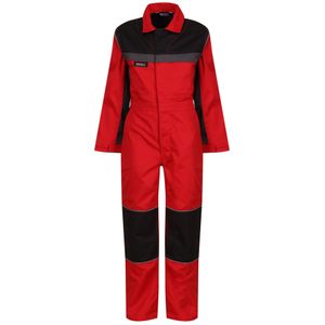 Regatta Kinder/Kinder jumpsuit met contrasterende bandplooi (104) (Klassiek rood/zwart)