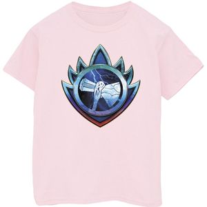 Marvel Meisjes Thor Liefde en Donder Stormbreaker Crest Katoenen T-Shirt (128) (Baby Roze)