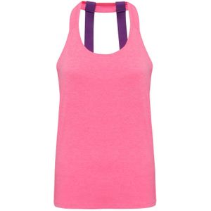 Tri Dri Vrouwen/Dames Dubbele Riem Terug Mouwloos Vest (XL) (Bliksem Roze Melange)