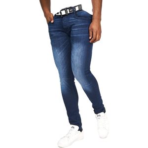 Crosshatch Heren Barbeck Slim Jeans (30R) (Donkere wasbeurt)