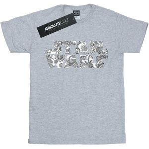 Star Wars Katoenen T-shirt met ornamenteel logo voor meisjes (116) (Sportgrijs)