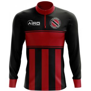 Trinidad and Tobago Concept Football Half Zip Midlayer Top (Black-Red)