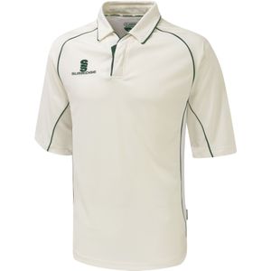 Surridge Heren/Zuid Premier Sports 3/4 Mouwen Poloshirt (Y) (Wit/Groene versiering)