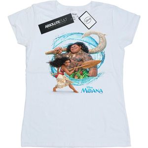 Disney Dames/Dames Moana en Maui Golf Katoenen T-Shirt (XL) (Wit)