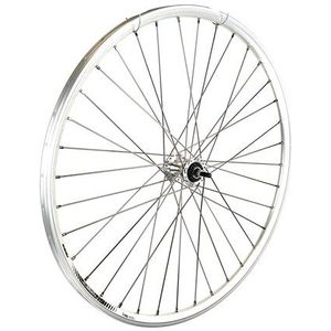 Voorwiel 28 inch 622 zilver rollerbrake rvs spaak