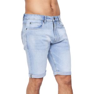 Crosshatch Heren Tonwin Denim Shorts met reliëf (30R) (Lichte wasbeurt)