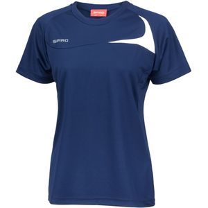 Spiro Dames/dames Sport Dash Performance Training T-Shirt (Xlarge) (Marine / Wit)