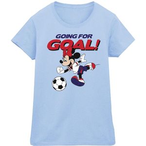 Disney Dames/Dames Minnie Mouse Gaan Voor Doel Katoenen T-Shirt (XXL) (Babyblauw)