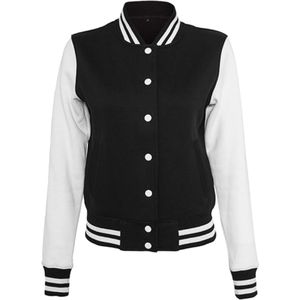 Build Your Brand Dames/dames Sweat College Jacket (M) (Zwart/Wit)