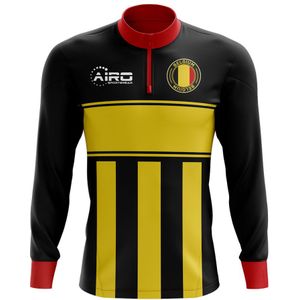 Belgium Concept Football Half Zip Midlayer Top (Black-Yellow)