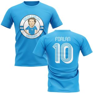 Diego Forlan Uruguay Illustration T-Shirt (Sky Blue)
