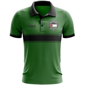 Palestine Concept Stripe Polo Shirt (Green)