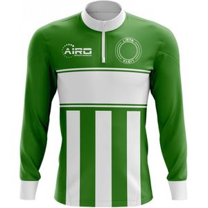Libya Concept Football Half Zip Midlayer Top (Green-White)