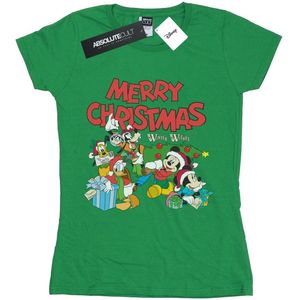 Disney Dames/Dames Mickey And Friends Winter Wishes Katoenen T-Shirt (XL) (Iers Groen)