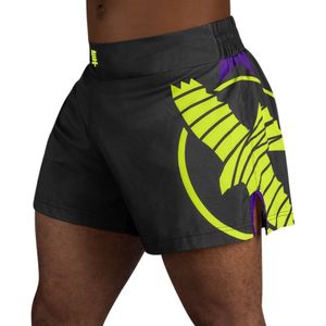 Hayabusa Icon Kickboxing Shorts - zwart  /  neongeel - L