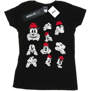 Disney Dames/Dames Minnie Mickey Foto Poses Katoenen T-Shirt (XL) (Zwart)