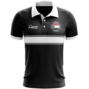 Sudan Concept Stripe Polo Shirt (Black)