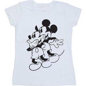 Disney Dames/Dames Mickey Mouse Shake Katoenen T-Shirt (S) (Wit)