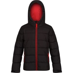 Regatta Thermisch gewatteerde jas voor kinderen (116) (Zwart/Klassiek Rood)