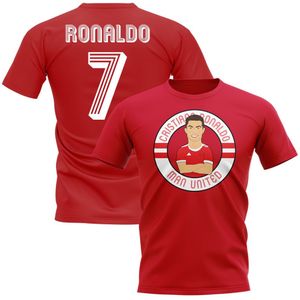 Cristiano Ronaldo Man United Illustration T-Shirt (Red)