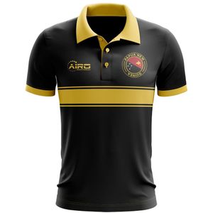 Papua New Guinea Concept Stripe Polo Shirt (Black)