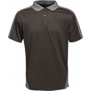 Regatta Herencontrast Coolweave Polo Shirt (2XS) (Zwart/Seal Grey)