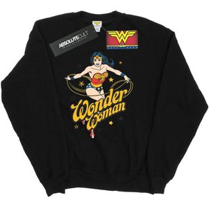 DC Comics Meisjes Wonder Woman Sterren Sweatshirt (128) (Zwart)