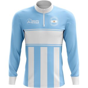 Argentina Concept Football Half Zip Midlayer Top (Sky Blue-White)
