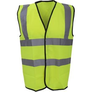 Warrior Heren Hoge Zichtbaarheidsveiligheid Taillejas / Vest (4XL) (Fluorescerend Geel)