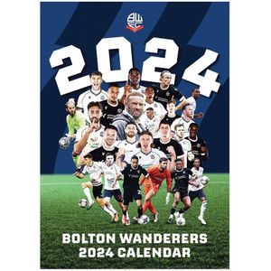 Bolton Wanderers FC 2024 A3 Muurkalender  (Blauw/Wit/Groen)