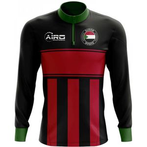 Sudan Concept Football Half Zip Midlayer Top (Black-Red)