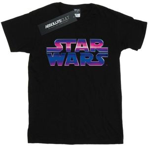 Star Wars Dames/Dames Neon Logo Katoenen Vriend T-shirt (3XL) (Zwart)