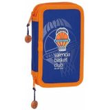 Dubbele etui Valencia Basket Blauw Oranje (28 pcs)