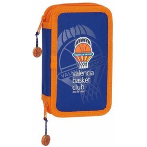 Dubbele etui Valencia Basket Blauw Oranje (28 pcs)