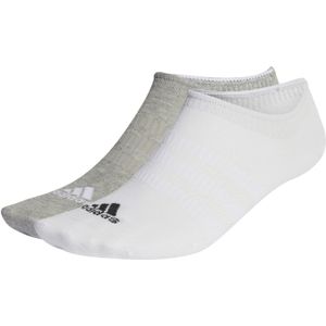 Adidas Dun en licht 3 paar onzichtbare sokken/sneaker, medium grijs gemêleerd/wit/zwart, S