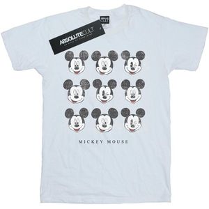 Disney Dames/Dames Mickey Mouse Knipoogt en glimlacht Katoenen Vriendje T-shirt (XXL) (Wit)