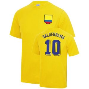 Carlos Valderrama Colombia World Cup Football T Shirt - Yellow