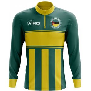 Mozambique Concept Football Half Zip Midlayer Top (Green-Yellow)