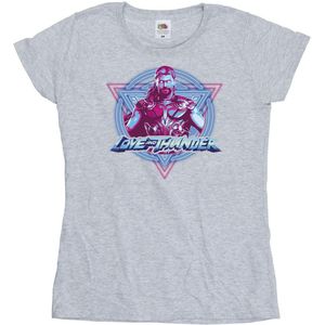 Marvel Dames/Dames Thor Love And Thunder Neon Badge Katoenen T-Shirt (XL) (Sportgrijs)