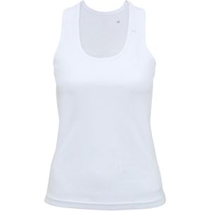 Tri Dri Dames/Dames Panelled Fitness Sleeveless Vest (M) (Wit)