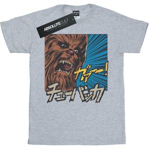 Star Wars Dames/Dames Chewbacca Brullen Pop Art Katoenen Vriendje T-shirt (3XL) (Sportgrijs)
