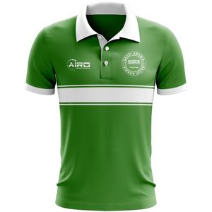 Saudi Arabia Concept Stripe Polo Shirt (Green)