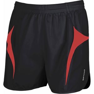 Spiro Heren Sport Micro-Lite Running Shorts (XL) (Zwart/Rood)