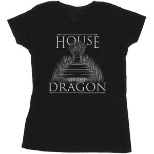 Game Of Thrones: House Of The Dragon Dames/Dames Troon Tekst Katoenen T-Shirt (L) (Zwart)