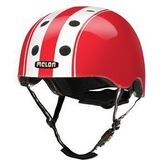 Melon helm Double White Red XL-2XL (58-63cm) wit/rood