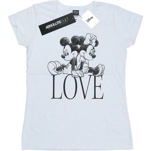 Disney Dames/Dames Mickey en Minnie Mouse Love Katoenen T-Shirt (L) (Wit)