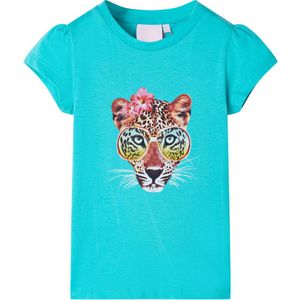 Kindershirt 128 mintkleurig