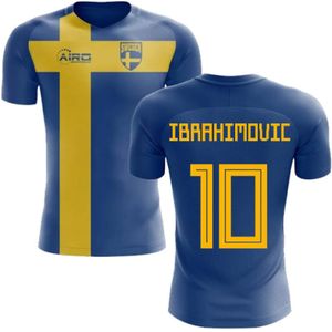2022-2023 Sweden Flag Concept Football Shirt (Ibrahimovic 10) - Kids