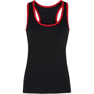 Tri Dri Dames/Dames Panelled Fitness Sleeveless Vest (XS) (Zwart / Rood)